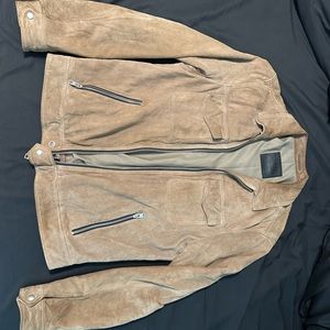 AllSaints Garter suede trucker jacket